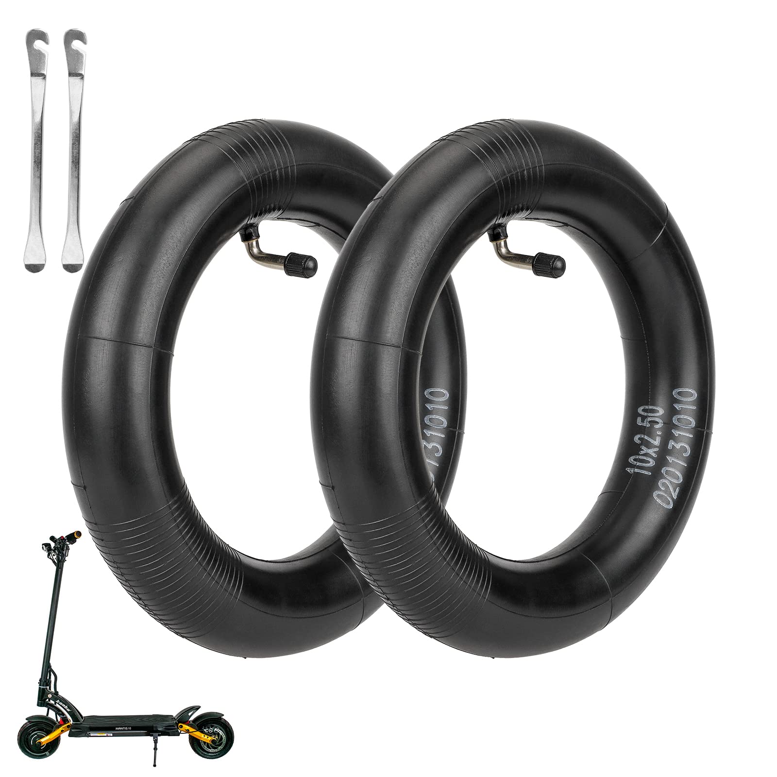 Ulip (2 Pack 10X2.5 Replacement Inner Tubes With 90 Degree For Nanrobot D4 Plus D6+ Gotrax Gmax Ultra Mantis 10 Pro Se Kugoo M4 Zero 10X Vsett Scooter